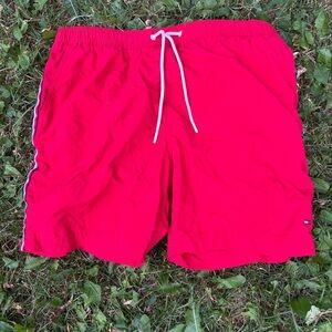 Tommy Hilfiger Red Swim Trunks/Board Shorts